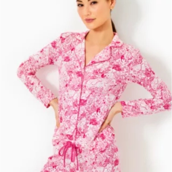 Lilly Pulitzer Other - NWT Lilly Pulitzer Raspberry Rouge Animal Magnetism Pajama Top XXL